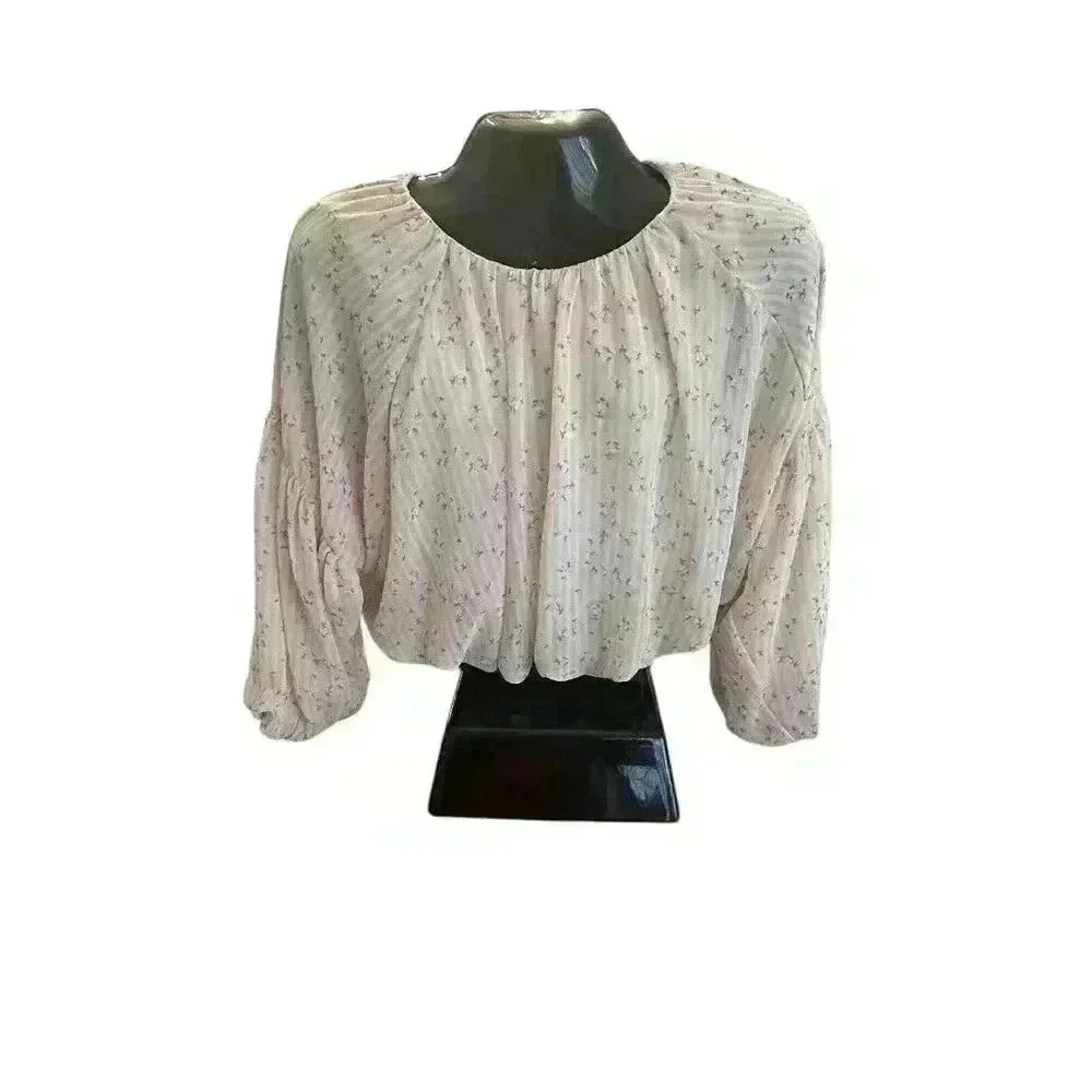 Gianni‎ Bini Women's Large Top Blouse Yellow Tomato Girl Summer Soft Feminine